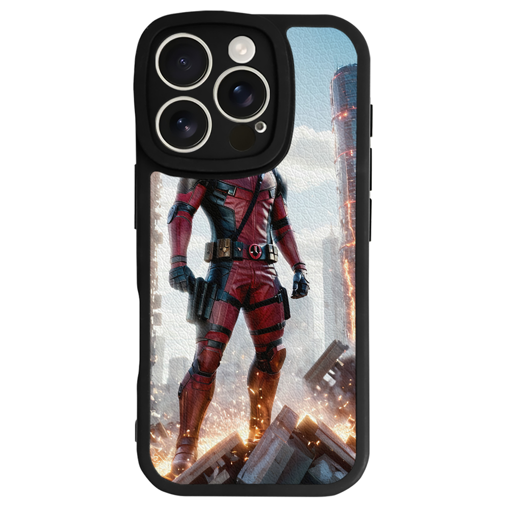 （画像用） Deadpool デッドプール 【iPhone 16シリーズ対応】シリコンスマホケース（レザー調） 材質：シリコン
